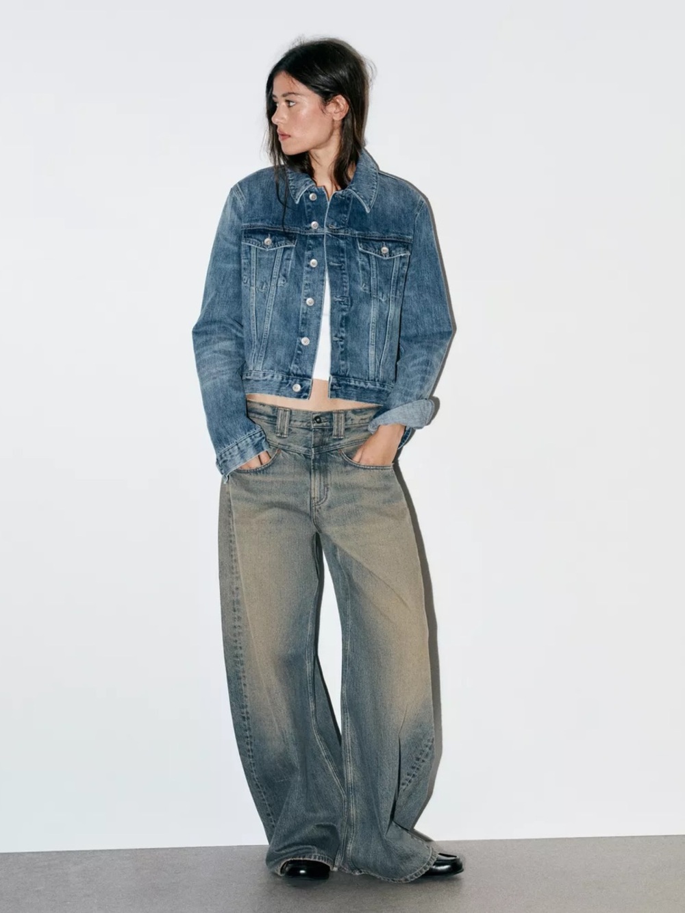 Zara TRF Low Rise Baggy Jeans